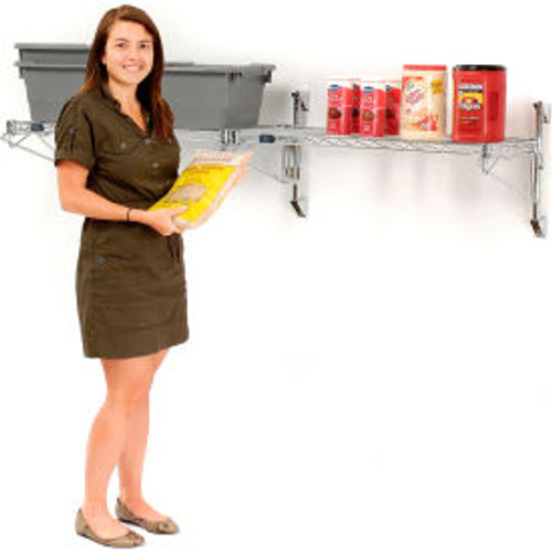 Nexel Chrome Adjustable Wall Mount Wire Shelving, 1 Shelf, Add On, 60"Wx24"Dx14"H