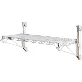 Nexel Chrome Adjustable Wall Mount Wire Shelving, 1 Shelf, Starter, 36"Wx14"Dx14"H