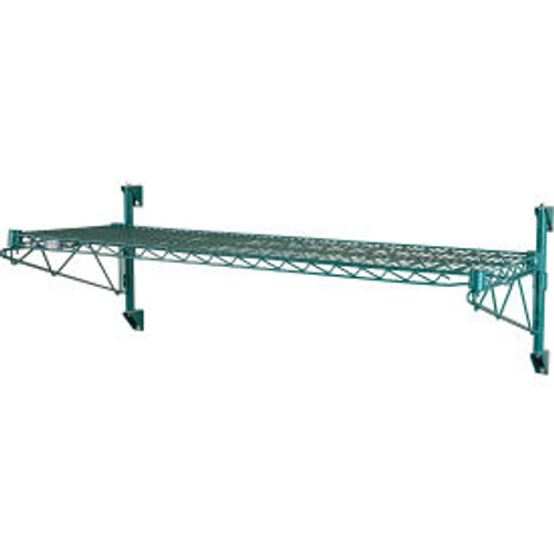 Nexel Poly-Green Adjustable Wall Mount Wire Shelving, 1 Shelf, Starter, 48"Wx18"Dx14"H