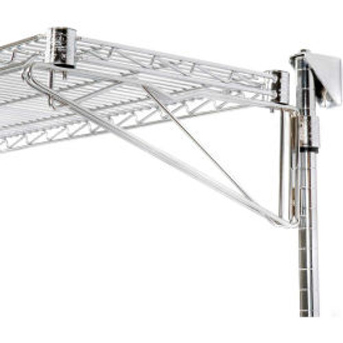 Nexel Chrome Adjustable Wall Mount Additional Wire Shelf Level, Starter, 60"W x 24"D