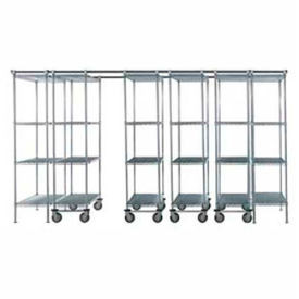Nexel Space-Trac, 6 Unit, Chrome High Density Shelving, 72"W x 21"D x 88"H, 14' Length