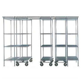 Nexel Space-Trac, 5 Unit, Chrome High Density Shelving, 72"W x 24"D x 76"H, 14' Length