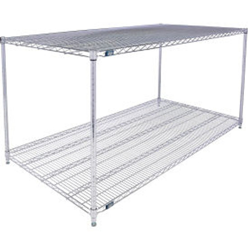 Nexel 2 Shelf, Chrome ESD Wire Shelving Unit, Starter, 72"W x 36"D x 34"H