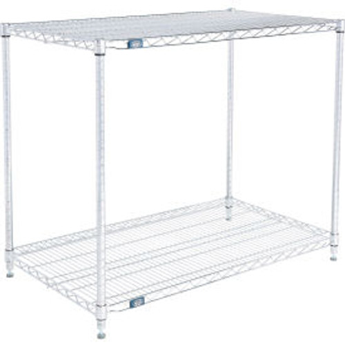 Nexel 2 Shelf, Chrome ESD Wire Shelving Unit, Starter, 42"W x 24"D x 34"H