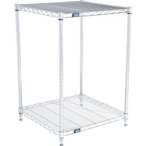 Nexel 2 Shelf, Chrome ESD Wire Shelving Unit, Starter, 24"W x 24"D x 34"H
