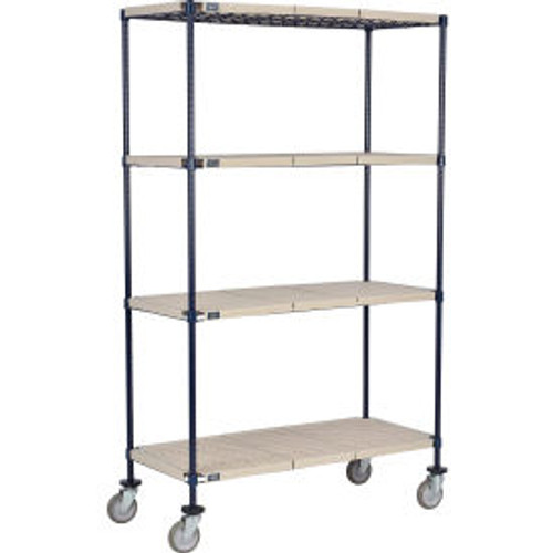 Nexel 4 Shelf Truck, Nexelite, 36"W x 24"D x 80"H, Polyurethane Swivel Casters