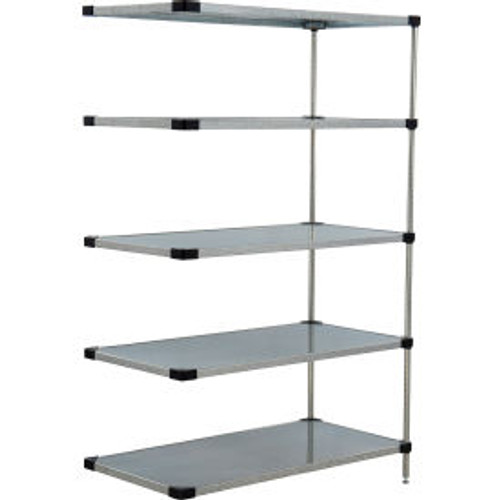 Nexel 5 Shelf, Galvanized Steel Solid Shelving Unit, Add On, 24"W x 18"D x 74"H