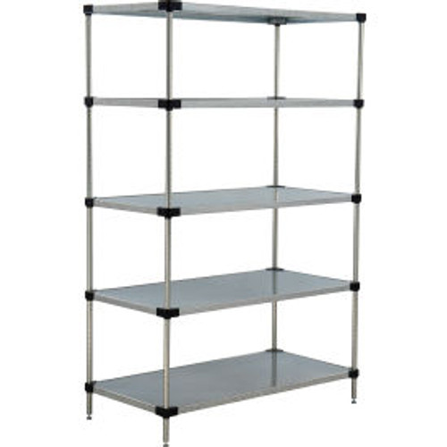 Nexel 5 Shelf, Galvanized Steel Solid Shelving Unit, Starter, 54"W x 24"D x 63"H