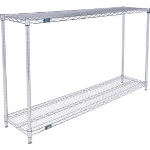 Nexel 2 Shelf, Chrome Wire Shelving Unit, Starter, 60"W x 14"D x 34"H