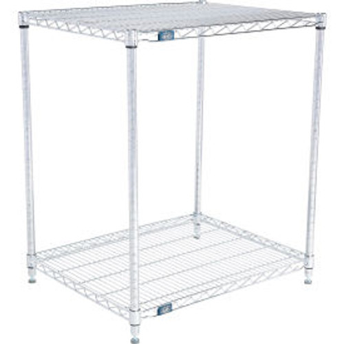 Nexel 2 Shelf, Chrome Wire Shelving Unit, Starter, 30"W x 21"D x 34"H