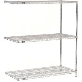 Nexel 3 Shelf, Chrome Wire Shelving Unit, Add On, 36"W x 14"D x 34"H