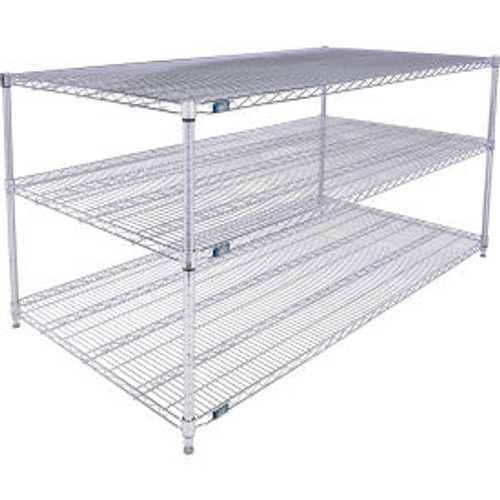 Nexel 3 Shelf, Chrome Wire Shelving Unit, Starter, 72"W x 30"D x 34"H