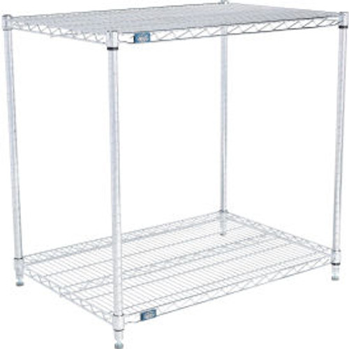 Nexel 2 Shelf, Chrome Wire Shelving Unit, Starter, 36"W x 24"D x 34"H