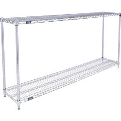 Nexel 2 Shelf, Chrome Wire Shelving Unit, Starter, 72"W x 12"D x 34"H