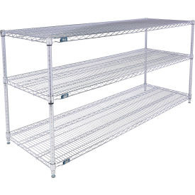 Nexel 3 Shelf, Chrome Wire Shelving Unit, Starter, 72"W x 14"D x 34"H