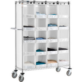 Nexel Stock Picking Truck, Single Sided, 20 Cells, 48"L x 18"W x 69"H, White