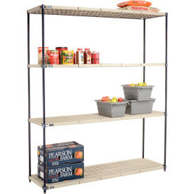 Nexel Nexelite 4 Shelf, Vented Plastic Mat Shelving Unit, Starter, 72"W x 24"D x 86"H
