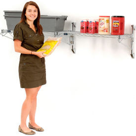 Nexel Chrome Adjustable Wall Mount Wire Shelving, 1 Shelf, Add On, 36"Wx24"Dx14"H