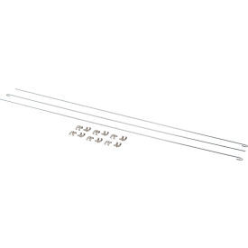 Nexel 72"L Rods & Clips For Solid Shelving Units, Chrome (Set of 3)