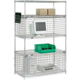 Nexel 5 Shelf, Chrome Mini Security Wire Shelving Unit, 36"W x 18"D x 21"H