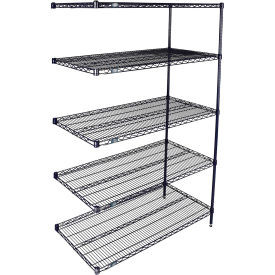 Nexel 5 Shelf, Nexelon Blue Wire Shelving Unit, Add On, 42"W x 18"D x 74"H