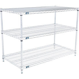Nexel 3 Shelf, Chrome Wire Shelving Unit, Starter, 48"W x 24"D x 34"H