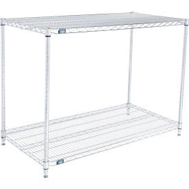 Nexel 2 Shelf, Chrome Wire Shelving Unit, Starter, 48"W x 21"D x 34"H