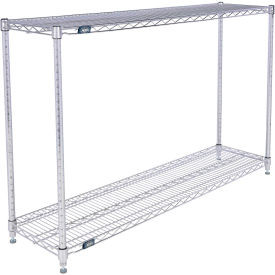 Nexel 2 Shelf, Chrome Wire Shelving Unit, Starter, 54"W x 14"D x 34"H