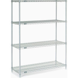 Nexel 4 Shelf, Stainless Steel Wire Shelving Unit, Starter, 48"W x 18"D x 63"H