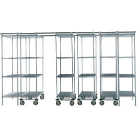 Nexel Space-Trac, 6 Unit, Poly-Z-Brite High Density Shelving, 48"W x 18"D x 76"H, 12' Length