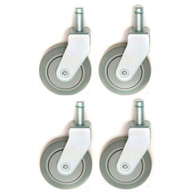 Nexel CA5R4 (4) Rigid Stem Casters, 5" Polyurethane, Set of (4), 1200 lb Capacity