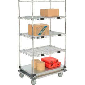 Nexel Open Sided Wire Stock Picker Truck w/5 Shelves, 1000 lb. Capacity, 36"L x 24"W x 69"H