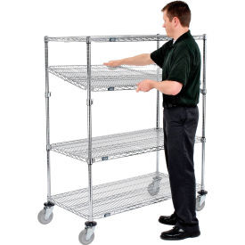 Nexel E-Z Adjust Wire Shelf Truck, 1200 lb. Capacity, 48"L x 24"W x 60"H