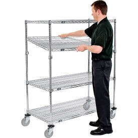 Nexel E-Z Adjust Wire Shelf Truck, 1200 lb. Capacity, 60"L x 24"W x 69"H