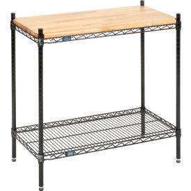 Nexel 2 Shelf, Black Epoxy Wire Shelving Display Unit, Starter, 36"W x 18"D x 34"H