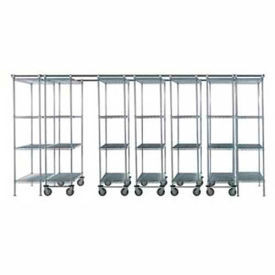 Nexel Space-Trac, 7 Unit, Chrome High Density Shelving, 48"W x 18"D x 88"H, 14' Length