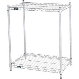 Nexel 2 Shelf, Chrome ESD Wire Shelving Unit, Starter, 30"W x 18"D x 34"H
