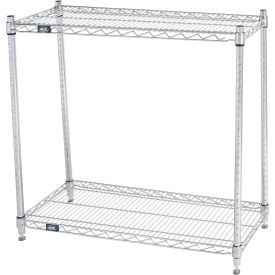 Nexel 2 Shelf, Chrome ESD Wire Shelving Unit, Starter, 36"W x 12"D x 34"H