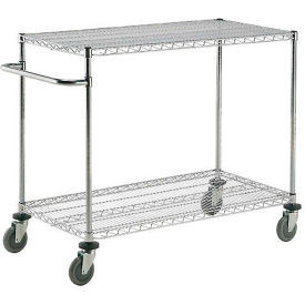 Nexel Chrome ESD Adjustable Shelf Cart w/2 Shelves & Poly Casters, 24"L x 24"W x 40"H