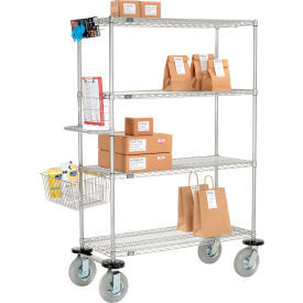 Nexelate Curbside Wire Truck w/4 Shelves & Pneumatic Casters, 24"L x 18"W x 72"H