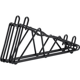 Nexel Black Epoxy, Fixed Double Shelf Wall Mount Bracket, 14"D