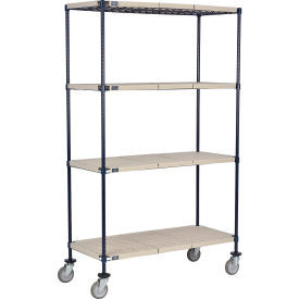 Nexel 4 Shelf Truck, Nexelite, 42"W x 24"D x 80"H, Polyurethane Swivel Casters