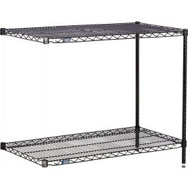 Nexel 2 Shelf, Black Epoxy Wire Shelving Unit, Add On, 60"W x 14"D x 34"H