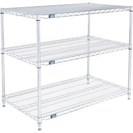 Nexel 3 Shelf, Chrome Wire Shelving Unit, Starter, 42"W x 21"D x 34"H