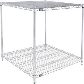 Nexel 2 Shelf, Chrome Wire Shelving Unit, Starter, 36"W x 36"D x 34"H