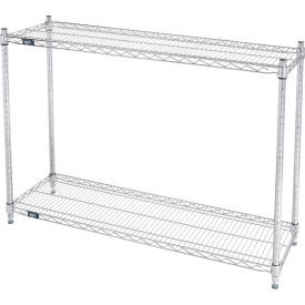 Nexel 2 Shelf, Chrome Wire Shelving Unit, Starter, 48"W x 12"D x 34"H