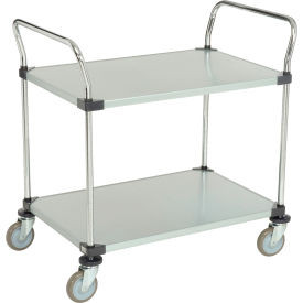 Nexel 2 Shelf, Galvanized Utility Cart, 36"Wx24"Dx39"H, Polyurethane Swivel Casters