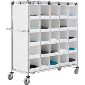 Nexel Stock Picking Truck, Single Sided, 25 Cells, 60"L x 24"W x 69"H, White