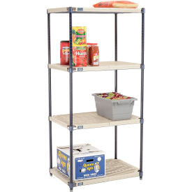 Nexel Nexelite 4 Shelf, Vented Plastic Mat Shelving Unit, Starter, 30"W x 21"D x 63"H