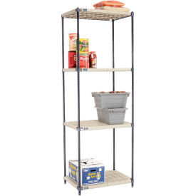 Nexel Nexelite 4 Shelf, Vented Plastic Mat Shelving Unit, Starter, 30"W x 21"D x 86"H
